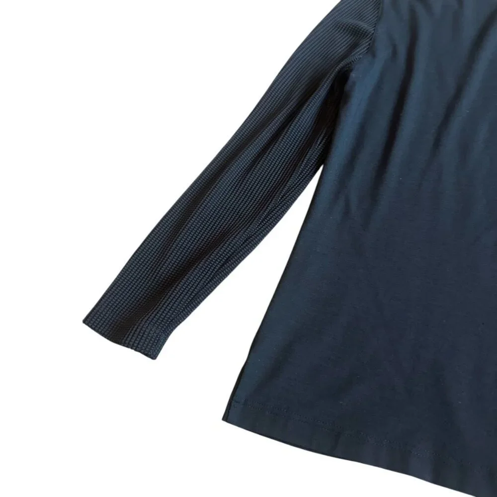 Akris Punto Long Sleeve Shirt Crew Neck Mesh Sleeves Pullover Size 8 Women's - Picture 9 of 11